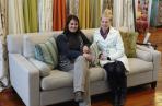 Mainland Design Centre managers Sally Ibbetson and Emily Buckenham-Baines. Sofa by David Shaw.