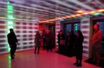 At Rockefeller Center’s Target Interactive Breezeway, LED lights lock on to individuals and follow them around.