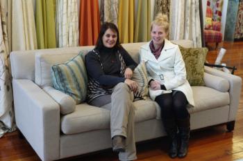 Mainland Design Centre managers Sally Ibbetson and Emily Buckenham-Baines. Sofa by David Shaw. Mainland Design Centre managers Sally Ibbetson and Emily Buckenham-Baines. Sofa by David Shaw.